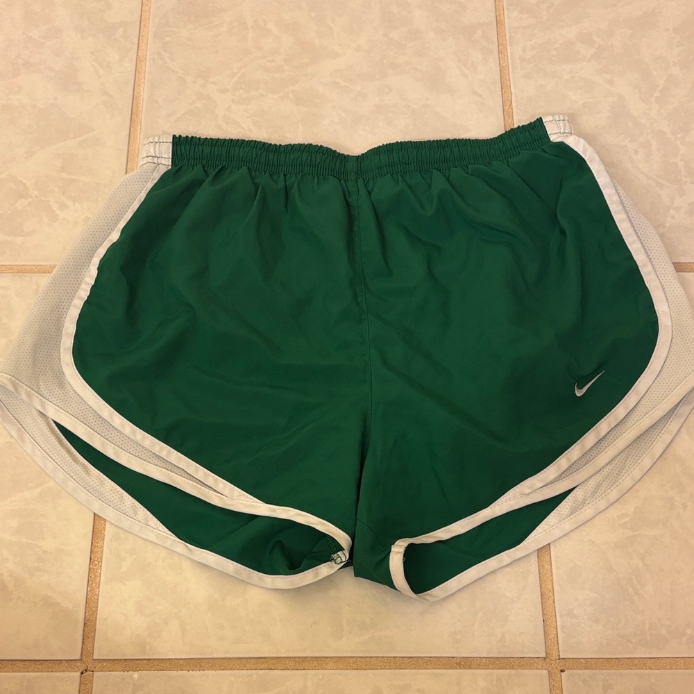 Nike Women's Green and White Athletic Shorts